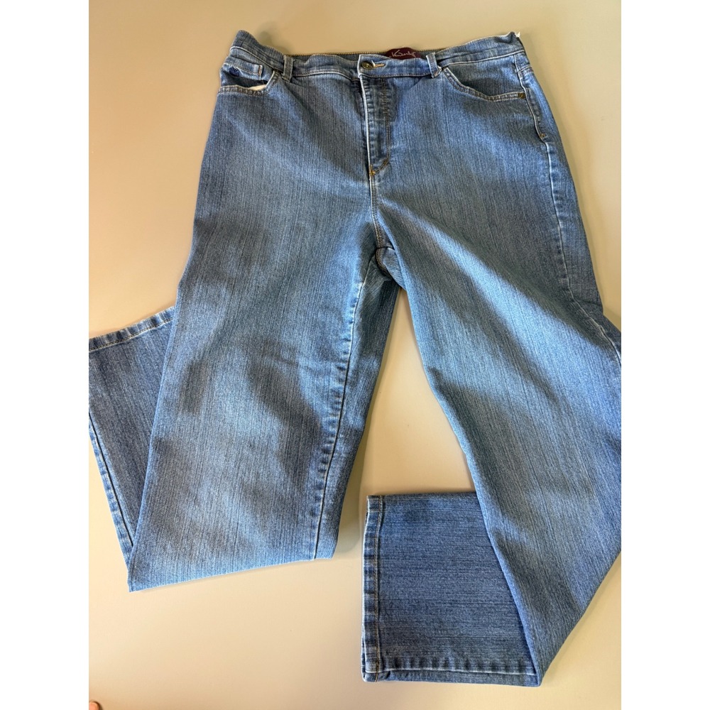 Gloria Vanderbilt Amanda Jeans Womens 14 Medium Wash High Rise Straight Leg